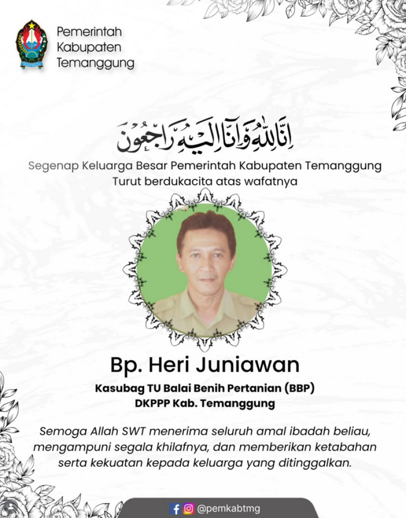 Turut berdukacita atas wafatnya