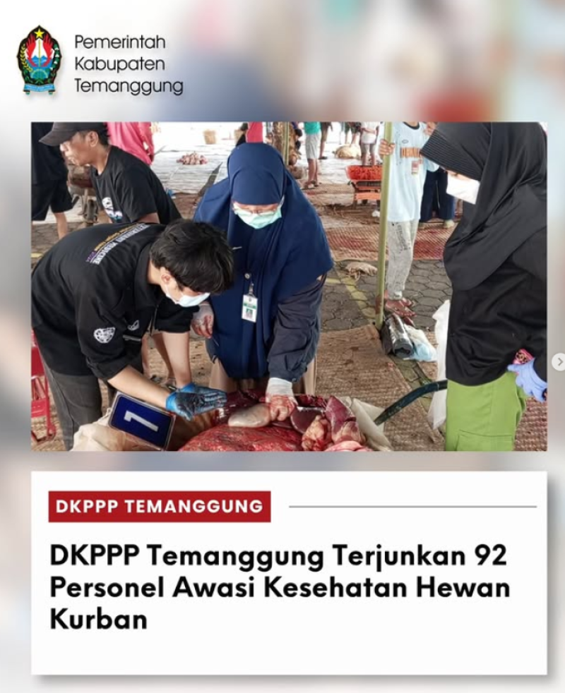 DKPPP Temanggung terjunkan 92 personel awasi kesehatan hewan kurban