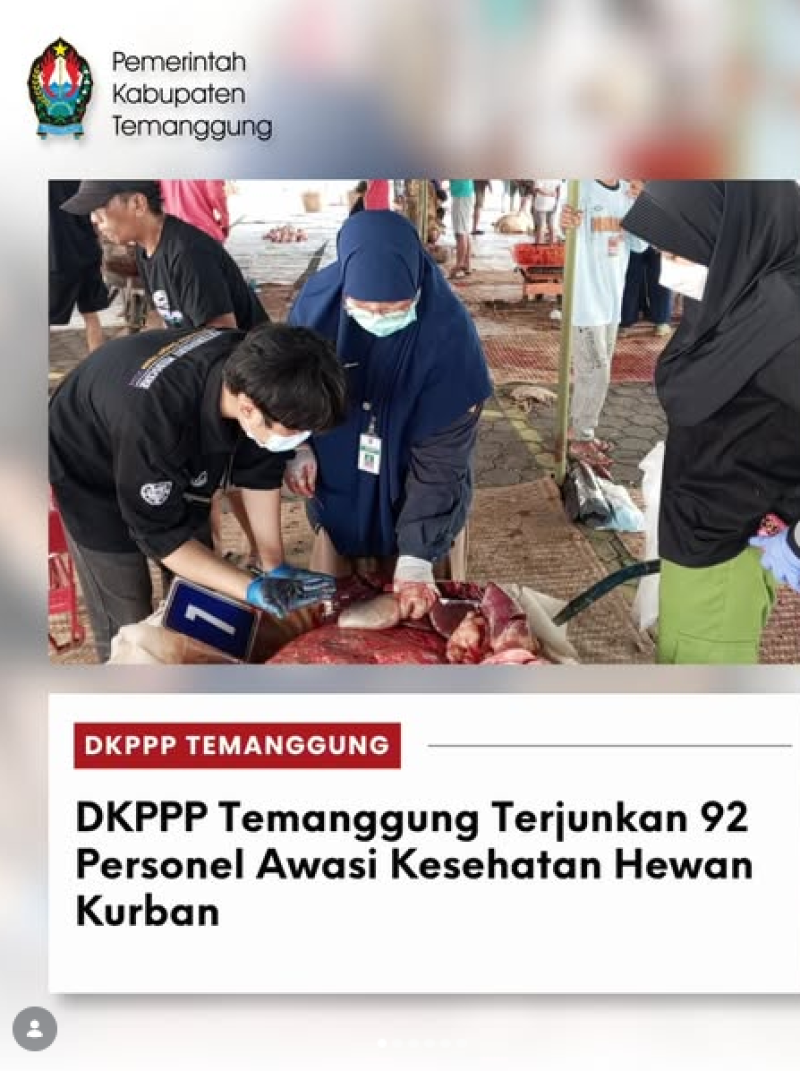 DKPPP Temanggung terjunkan 92 personil awasi kesehatan hewan kurban