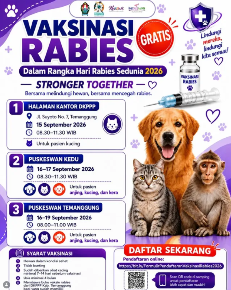 SPESIAL WORLD RABIES DAY: VAKSIN RABIES GRATIS UNTUK ANABUL KESAYANGAN! ????????