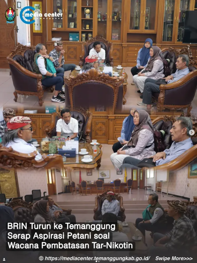 BRIN Turun ke Temanggung Serap Aspirasi Petani soal Wacana Pembatasan Tar-Nekotin